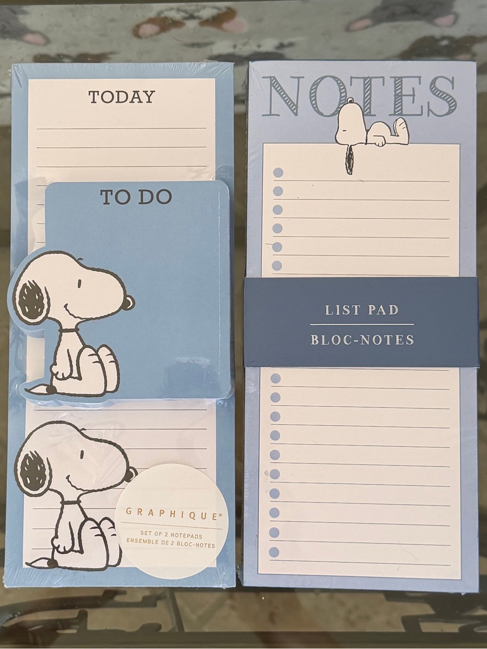 Snoopy Blue To-Do & Notes 2 Notepad Set